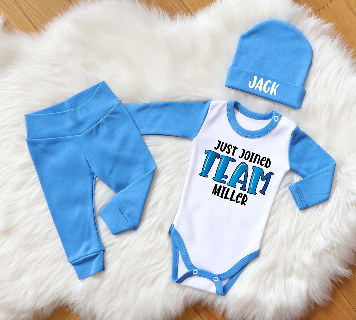 Baby Girl Coming Home Outfit. Last Name Newborn Girl 4 Piece Set
