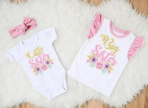 Big Sister & Little Sister Matching Outfits. Little Sister Announcement. Big Sister Gifts. Baby Girl Clothes. - Princess Tara