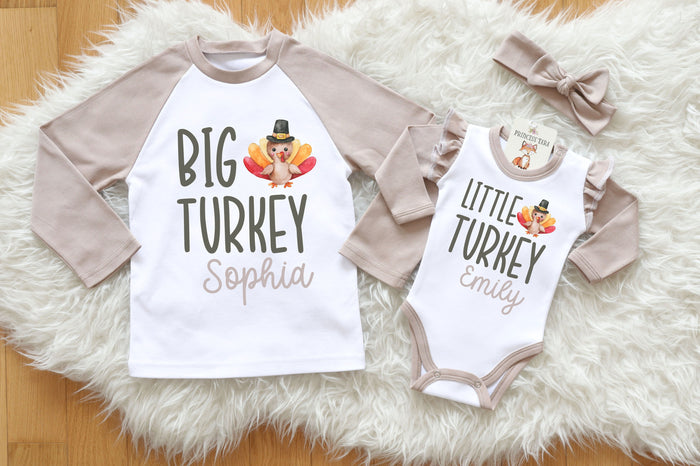 Thanksgiving Sibling Matching Outfits with Personalized Shirts