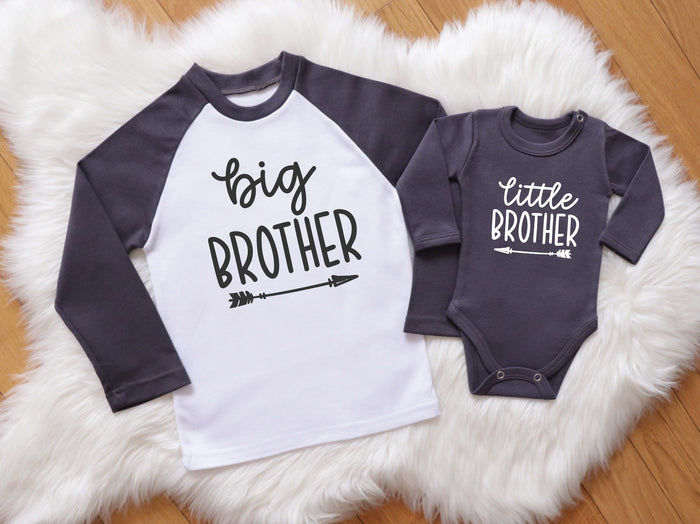 Custom Big & Little Brother Matching Shirts in Dark Gray