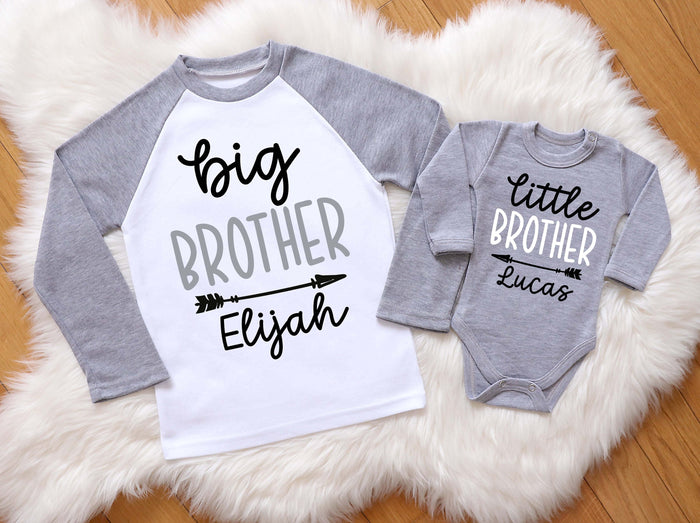 Personalized Big Brother Little Brother Set | Matching Sibling Shirts