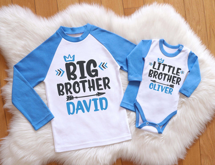 Big Brother, Little Brother - Matching Sibling Set in Blue